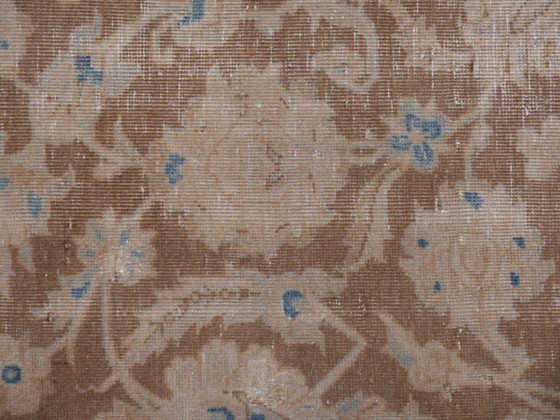 Image 1 of Vintage Ziegler Tabriz rug, brown and blue, 400 x 276 cm, for living room and dining room.