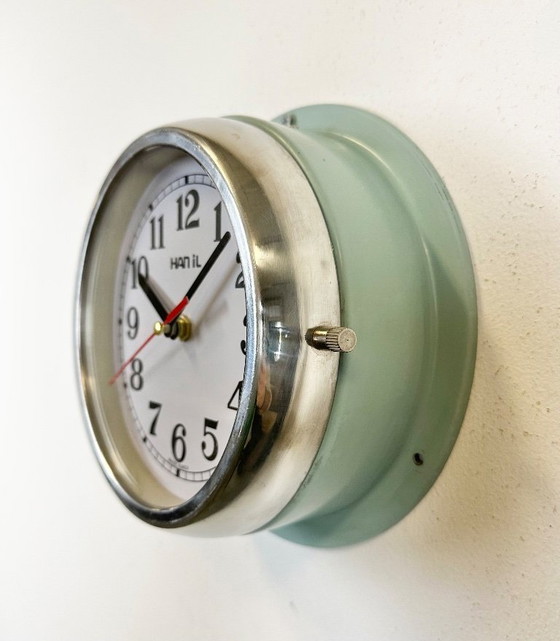 Image 1 of Orologio da parete vintage blu Hanil, anni '80