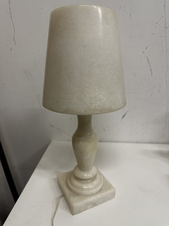 Image 1 of Vintage 70's Alabaster Lamp H 39 Cm