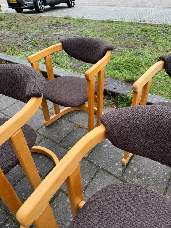 6x sedia da pranzo restaurata in faggio, Germania anni '70 – Sedie da pranzo, Legno, Tessile (photo 15 of 15)
