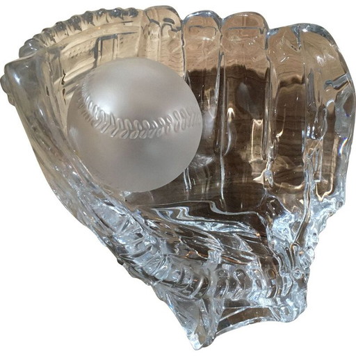 Baseball glove with vintage crystal ball