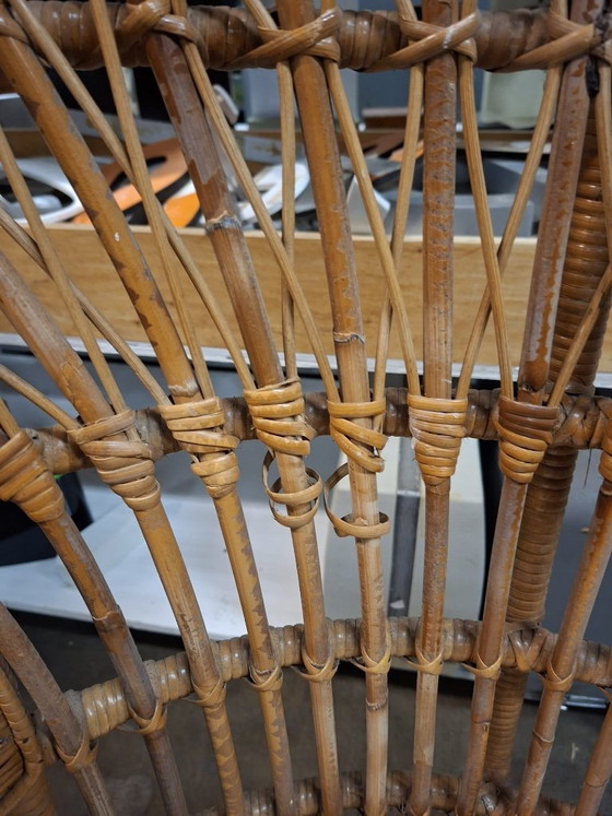 Image 1 of Vintage rotan pauwstoel jaren 70 – boho fauteuil
