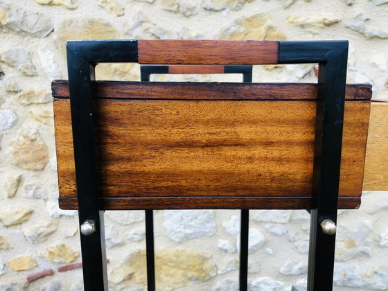 Image 1 of Vintage Side Table With Magazine Rack 1960’S