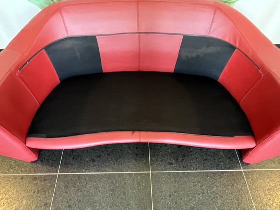 Stijlvole Leolux Vinja 2-zits designbank in koraalrood leer – 2 zitsbanken, Leather (photo 7 of 10)