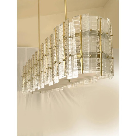 Image 1 of Luxuriöser, moderner italienischer Kronleuchter aus Muranoglas in Gold von Simoeng