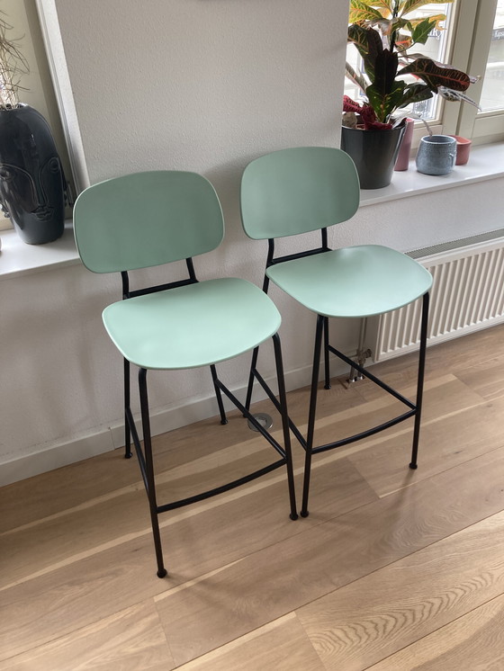 Image 1 of 2 sillas de bar / taburetes de bar Infiniti Tondina Pop verde claro