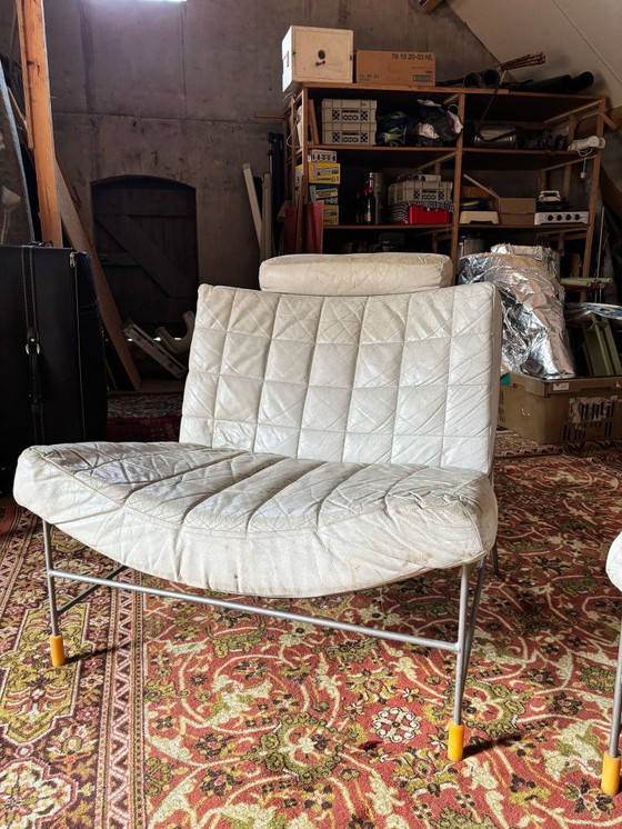 Image 1 of Leolux Volare stoelen wit leer