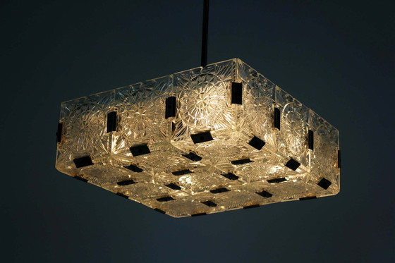 Image 1 of Vintage Sculptural Glass Pendant Lamp attributed to Kamenický Šenov, 1970s
