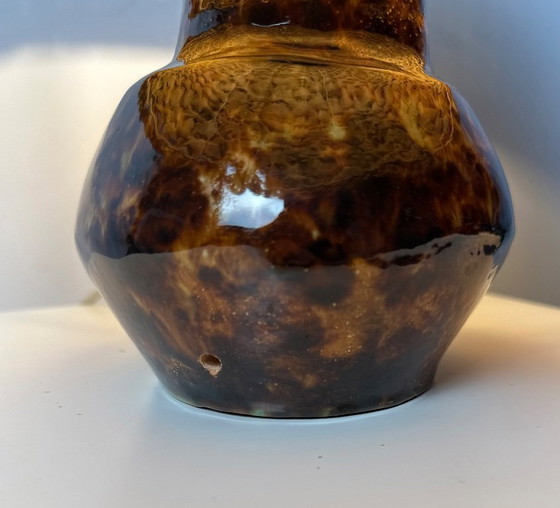 Image 1 of Keramiklampe aus der Mitte des 20. Jahrhunderts mit Weidenkorbkappe