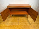 Mid-Century Retro Vintage Teak Sideboard by Nathan 1960s  Square Design • Two Doors • British Design Classic  A striking mid-cen