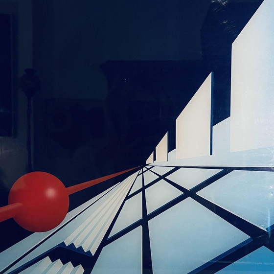 Patrice Placeman, Bola Roja, Óleo Eglomizado Bajo Cristal Acrílico, 1996 – Pinturas y dibujos, Wood, Plastic (photo 2 of 10)