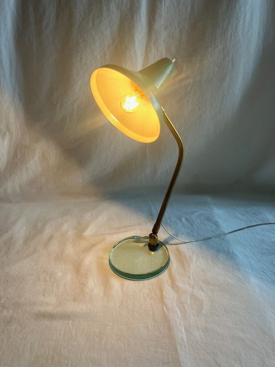 Vintage brass and glass table lamp – Metal (photo 15 of 15)