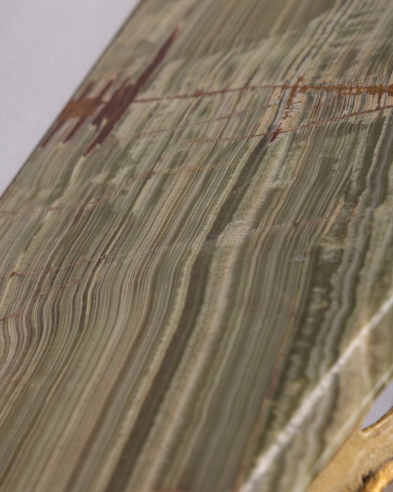 Image 1 of BAROQUE STYLE WALL CONSOLE IN GILDED WOOD AND ONYX, EARLY 20TH CENTURY