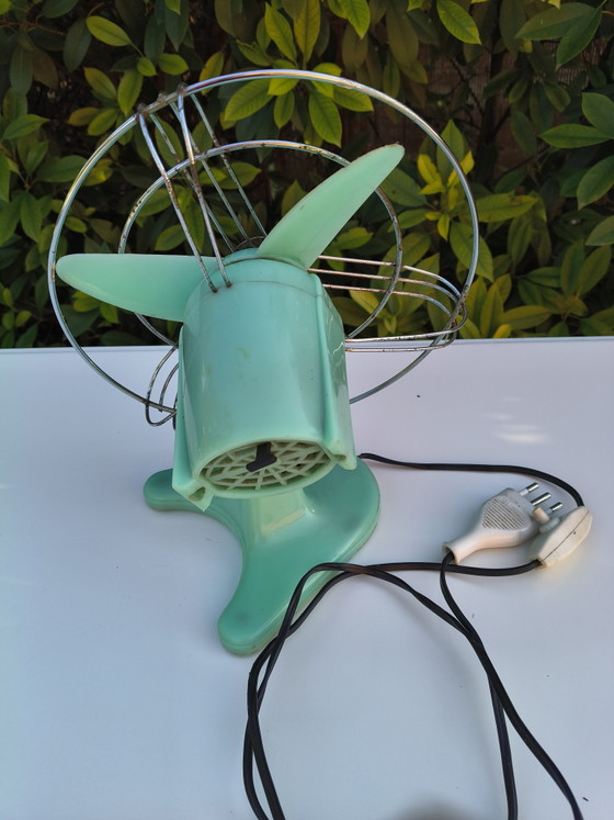 Ventilateur Vintage BJM Made in Italy Années 50/60 Vert Menthe – Objets déco, Metal, Plastic (photo 3 of 8)