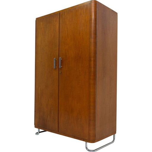 Armario vintage Bauhaus de madera de roble de Vichr y Spol para Kovona, Checoslovaquia, 1930
