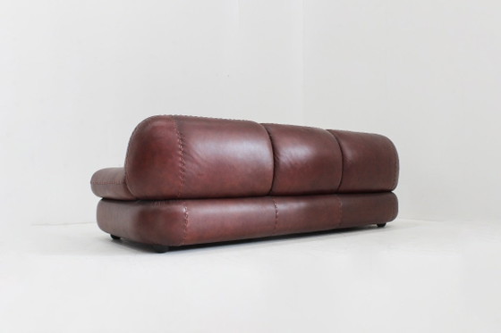 Vintage Sapporo Italian Leather Sofa Mobil Girgi 1970s – 3-5 zitsbanken (photo 8 of 8)