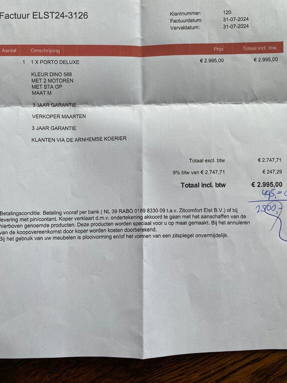 Image 1 of Leren sta-op stoel Porto deluxe kleur dino588