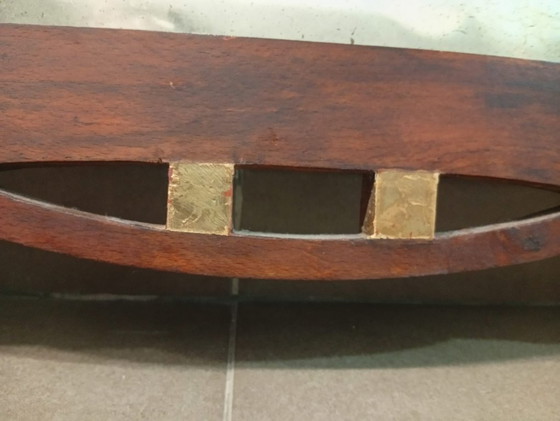 Image 1 of Prachtige originele art nouveau gebeeldhouwde spiegel