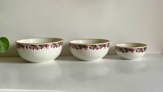 Image 1 of Insalatiere in porcellana MEHUN, decoro Art Déco