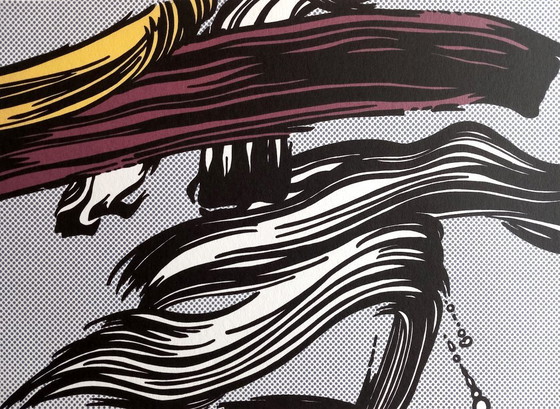 Image 1 of Roy Lichtenstein – Litografía Pinceladas – enmarcada