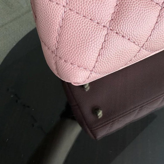 Image 1 of Chanel Coco Handle Small - Collection Caviar matelassé rose et or
