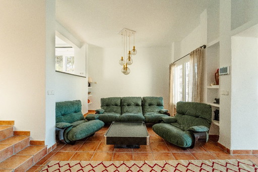 Vintage green sofa. Ligne Roset. Marsala. Michel Ducaroy