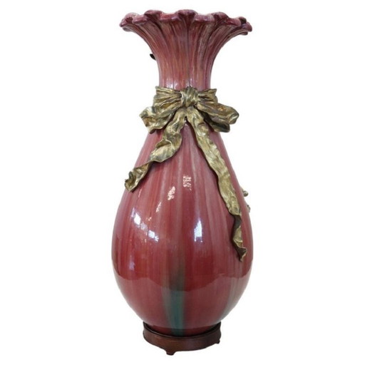 Ceramic and Bronze antique vase, France Late 19th Century