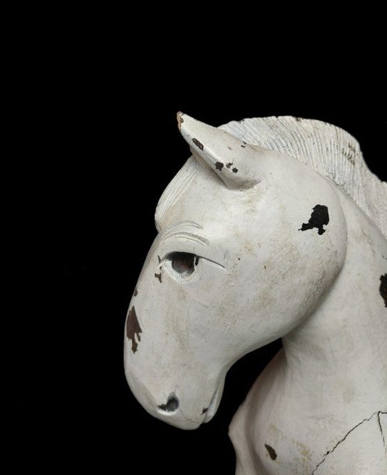 Image 1 of Cavallo in legno intagliato – Arte popolare – Francia/Svizzera, circa 1880