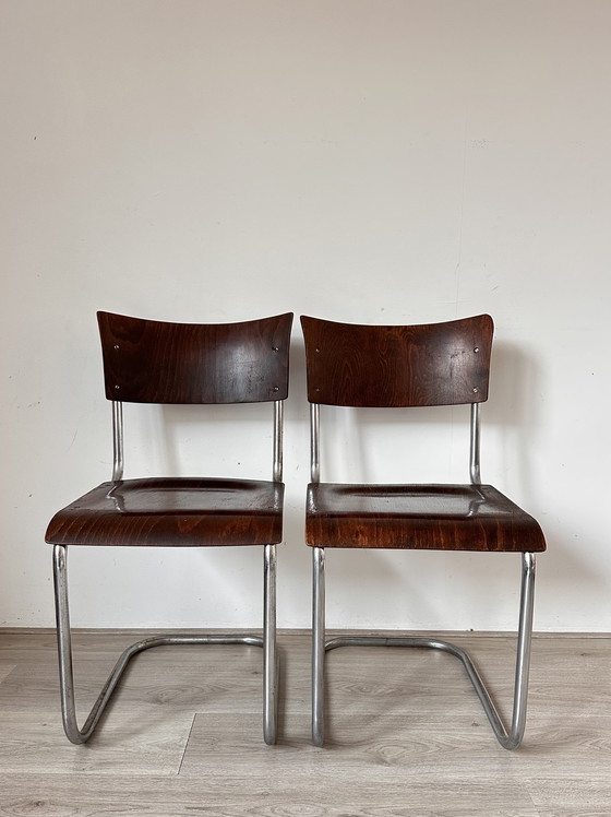 Image 1 of 4x Mart Stam Bauhaus-Stühle