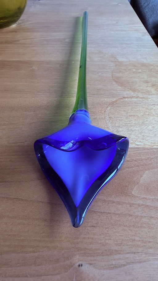 Glass blue Calla flower from Murano – decoratieve objecten, Murano Glass