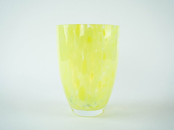 Image 1 of Lemon-coloured glass vase, Danish design, 1970s, made in Denmark