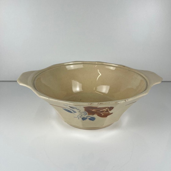 Saladier / Soupière sans couvercle Sarreguemines motif fleur, première moitié du XXe siècle – Vaisselle (photo 3 of 11)