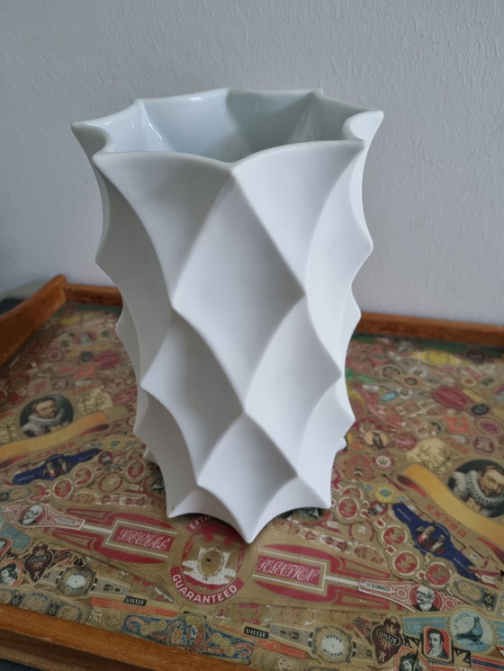 Image 1 of 1960s Gerold porcelain vase, Bavaria, Mid-Century, bisque, geometric