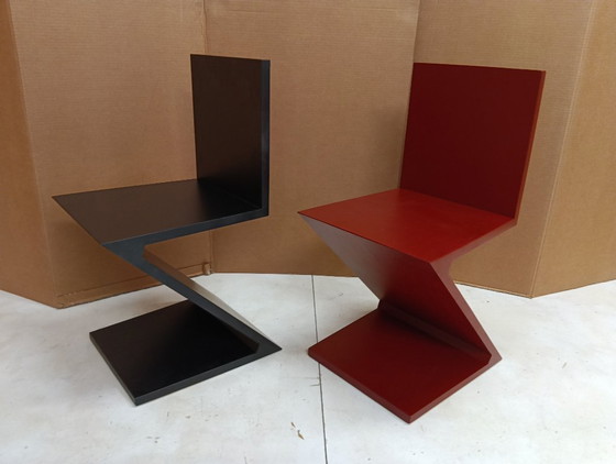 Image 1 of Sedia ALIVAR MVSEVM 514 ZIG ZAG (NUOVA, MAI USATA) Rosso Bordeaux o Nero