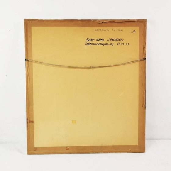 Image 1 of Dipinto surrealista di Bent Karl Jacobsen, Danimarca, anni '70.