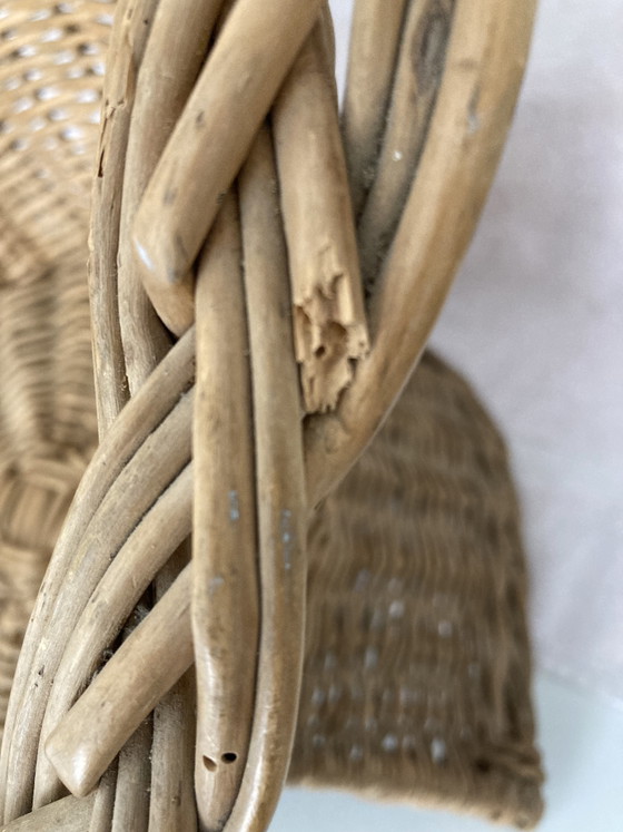 Image 1 of Vintage kinderstoel van rotan uit de jaren 80