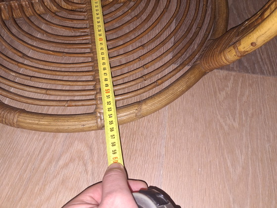 Image 1 of Mesa de centro única de ratán y bambú de la década de 1950