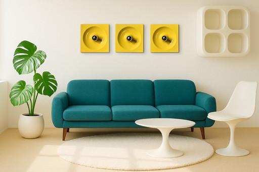 3x Schönbuch Quadro design wandlamp - Ontwerper Jürgen Lange