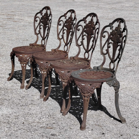 Garten-Set aus Gusseisen mit Stühlen und Tisch – Marmor, Klassiek (photo 9 of 20)
