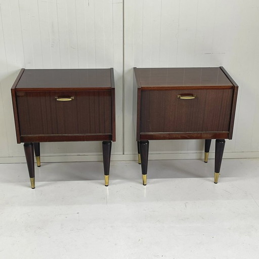 Vintage Rosewood Set Nachtkastjes Sixties