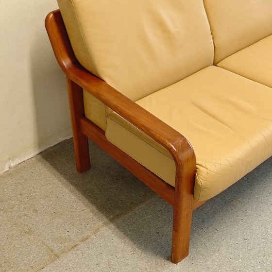 Divano vintage a 3 posti L. Olsen En Søn Møbelfabrik – Divani 3 posti, Leather, Wood (photo 4 of 11)