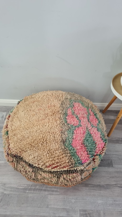 Vintage berber pouf pink beige