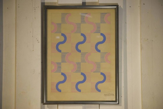 Gouache on paper original unique modernist work by Jean Boris Lacroix 1940s – Art Prints, Bauhaus (photo 10 of 13)
