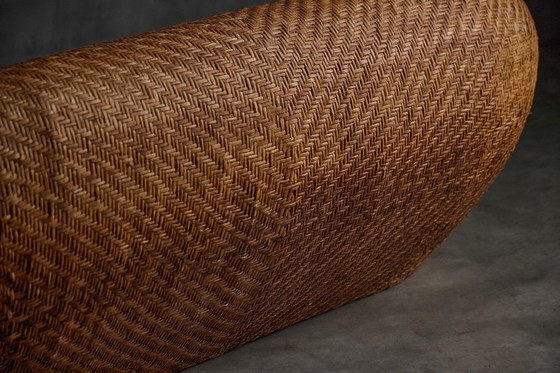 Image 1 of Sofá de mimbre tejido de mediados de siglo, Francia, década de 1970