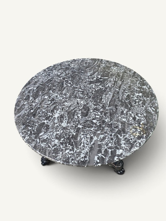 Tavolo da pranzo in stile Impero in legno ebanizzato e marmo grigio - XIX secolo – Tavoli da pranzo, Marble (photo 4 of 5)