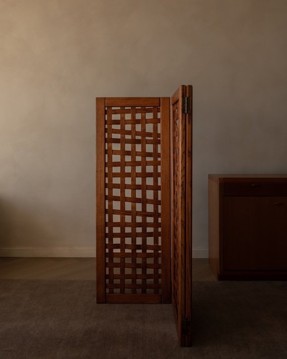 Image 1 of Divisorio per stanza vintage in legno di pino, divisorio per stanza a 3 parti