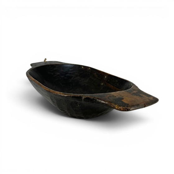 Image 1 of Antike handgeschnitzte Holzmulde / Primitive Wabi-Sabi Schale