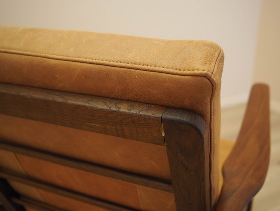 Divano danese a due posti in rovere massello oliato, con rivestimento in pelle naturale, risalente agli (photo 15 of 20)