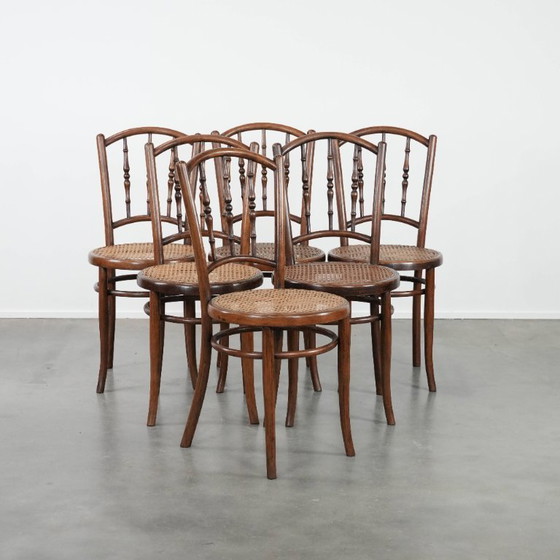 Image 1 of 6 x Wooden vintage bistro chair, Jacob & Josef Kohn Wien