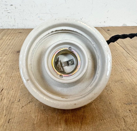 Image 1 of Vintage witte porseleinen hanglamp, jaren 70